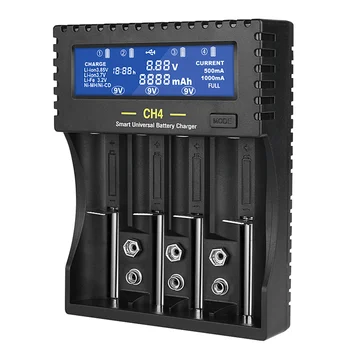 

Hot Sale Durable PD4 4 Slots LCD Display Charger for NiMH/AA/AAA Battery 24x96x125mm