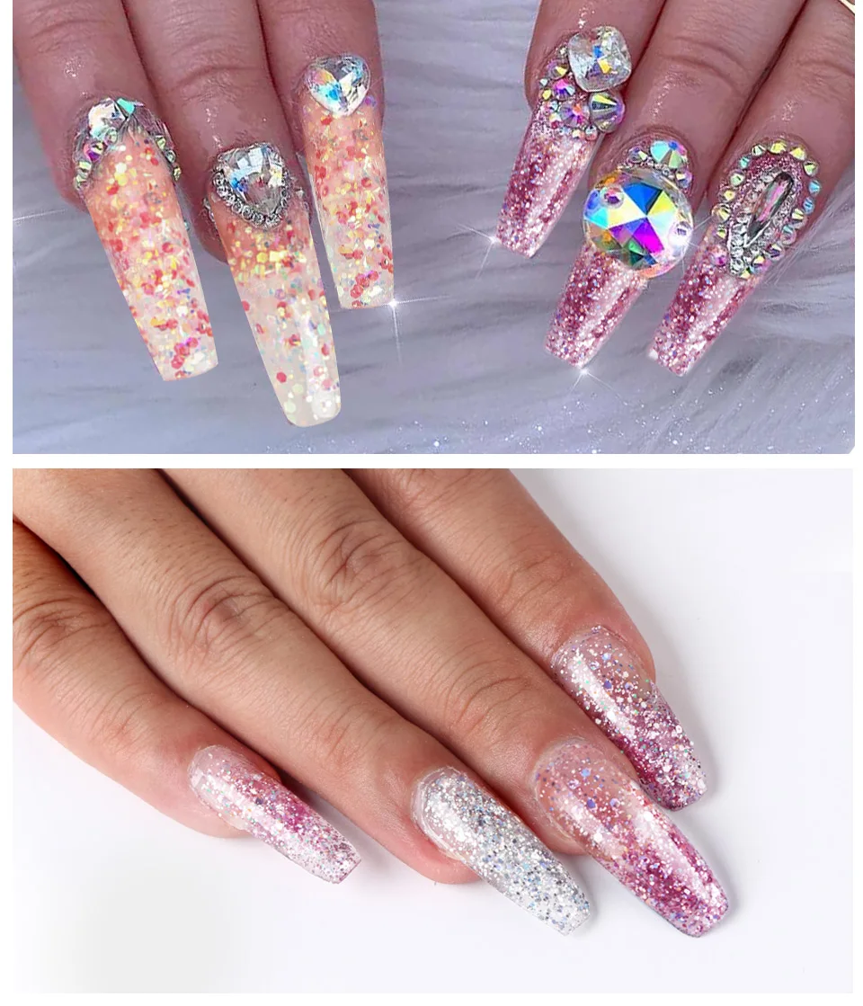SAVILAND Colors Diamond Poly Gel Soak Off UV Builder Gel Glitter Gel Lacquer Camouflage Fast Nail Extension Poly Gel Art Design