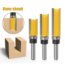 

3pc 8mm Flush Trim Bit Z4 Pattern Router Bit Top & Bottom Bearing Bits Milling Cutter For Wood Woodworking Cutters