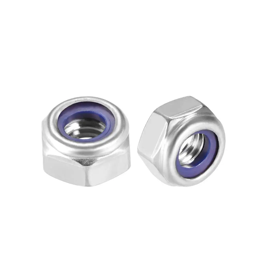

M6 x 1mm Nylon Insert Hex Lock Nuts, 316 Stainless Steel, Plain Finish, Pack of 10