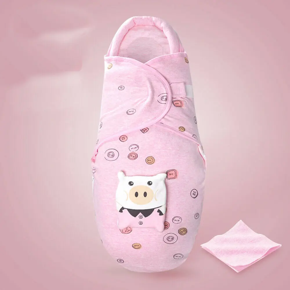 Pink Pig Мягкий, для новорожденного ребенка мальчик девочка хлопок Пеленальное Одеяло защитный спальный мешок - Цвет: Pink Pig