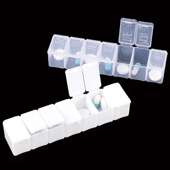 

Weekly Medicine Storage Organizer Container Travel Pill Box Holder Drug Tablet Dispenser Independent Lattice Plastic Pill Case