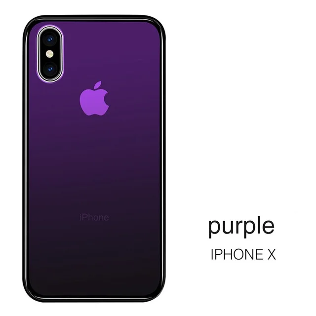 Градиентный чехол из закаленного стекла для телефона для iphone XR XS MAX X 8 7 6 6S Plus противоударный чехол жесткий чехол для Apple 10 9 Coque - Цвет: 3