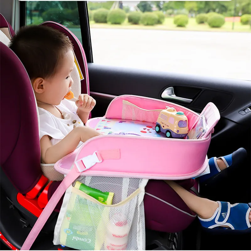 Baby Car Tray Plates Portable Waterproof Eating Table Desk Multi-functionfor Kids Safety Seat Children Toys Storage Holder Gift