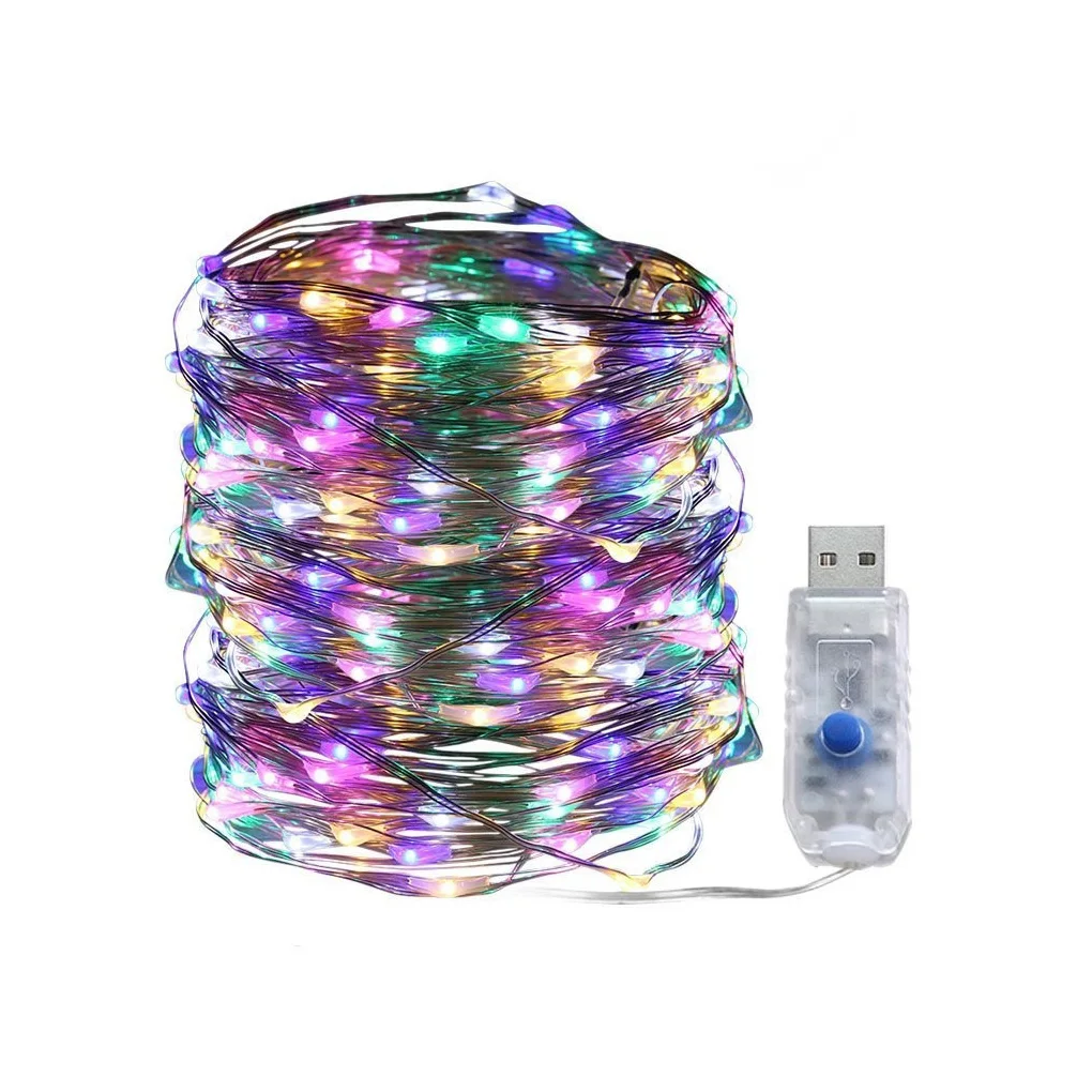 

USB LED Light String Night Light Home Office Garden Waterproof Remote Control Timer Lamp String 100/200LEDS for Party Xmas Decor