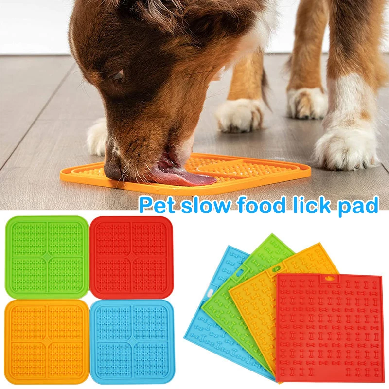 Accesorios de mascota perro lamer, esterilla de alimentación lenta de silicona para mascotas