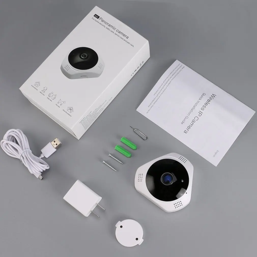 

360 Degree Panoramic Wireless IP Camera Motion Detection Night Vision Indoor Outdoor Security System for Baby Pet Elder