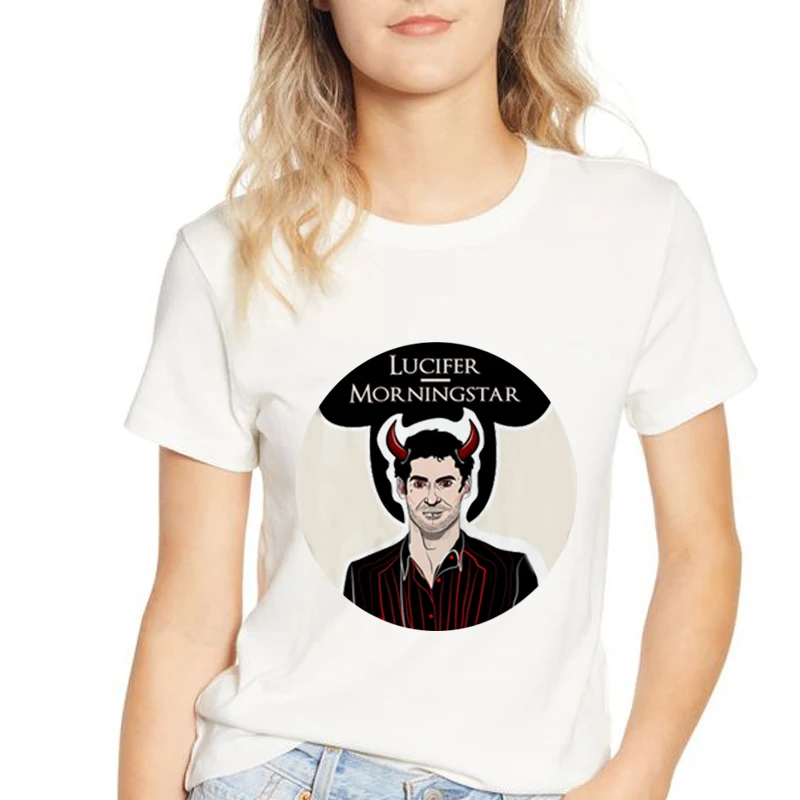 ТВ шоу Топ Teest Devil Lucifer Morningstar Футболка женская футболка с забавным мультяшным принтом Harajuku панк винтажная графическая футболка Mujer