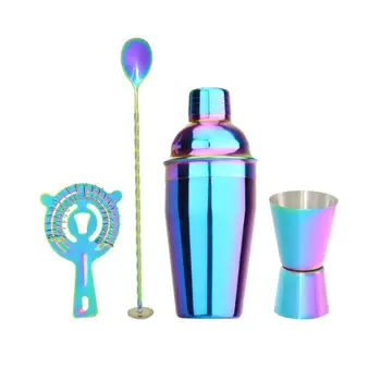 

1 Set Drink Shaker 550ml Practical Stainless Steel Colorful Drink Wine Cocktail Making Tools Shaker Set for Home Bar