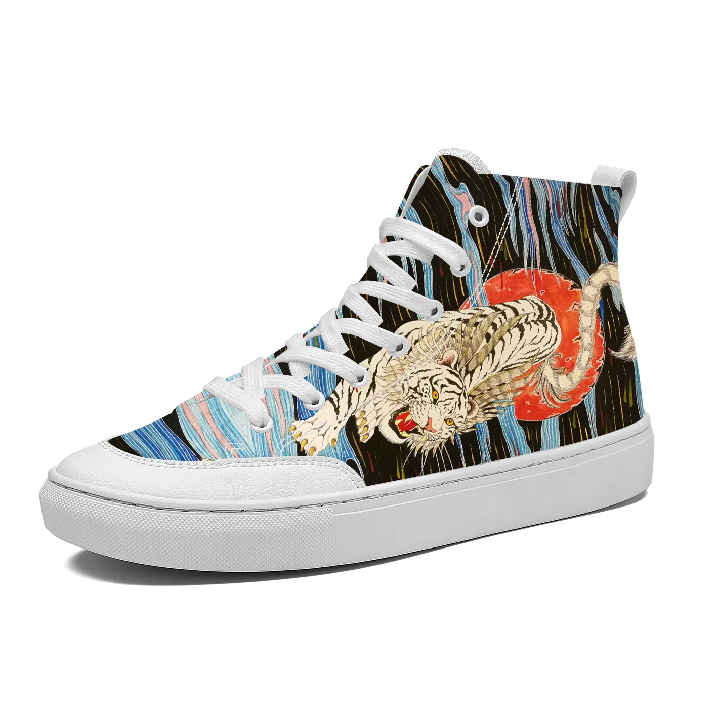 Fashion High-top Vulcanize Canvas Shoes for men Custom Anime Print Spring Casual Lace-up Breathable Flat tenis masculino X13-21 - Цвет: black