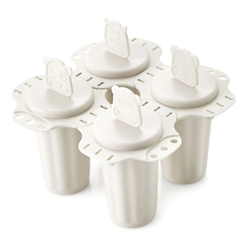Khaki Cute Plastic Popsicle Mold Ice Cream Tray Reusable DIY Frozen Ice Cream Pop Mold Kitchen Tools Childhood 4 Colors Free Shipping - Цвет: Khaki