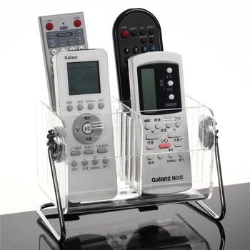 

Six Grids Acrylic Remote Control Holder Office Air Conditioning Phone Makeup Brush Home Space Saving Transparent Storage Box