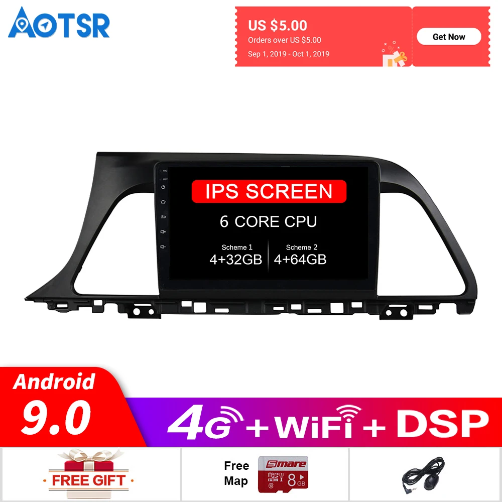 Android 9 0 DSP Φ для Hyundai Sonata 2015 ~ 2017 мультимедийный плеер Радио сенсорный экран Аудио