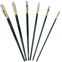 6 шт Кисть для рисования деревянная ручка гуашь масляная Акварельная ручка товары для рукоделия АРТЕС набор кистей