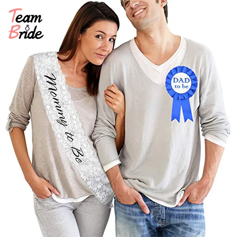 Команда Невесты MOM to be Sash DAD to be Badge Baby Shower атласная лента розовые Саше плечевой ремень мать день ребенок душ вечерние Dec