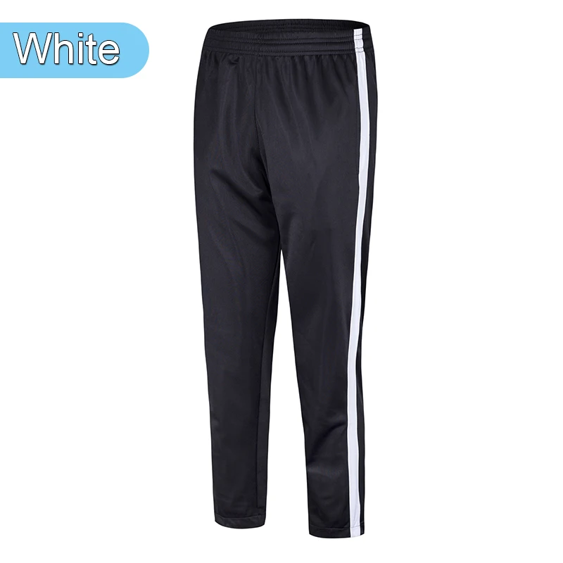 Мужские штаны для бега полосатые обтягивающие футбольные тренировочные штаны спортивные штаны для бега тренировочные футбольные штаны Спортивная одежда для фитнеса - Цвет: White