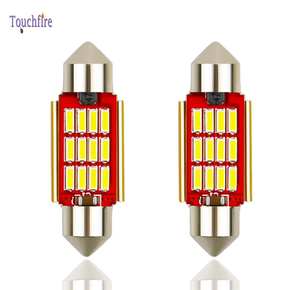 100 шт. Авто C5W гирлянда 4014 12SMD 31/36/39/41 мм Canbus LED Автомобильные лампы для чтения купол