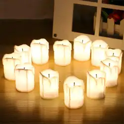 Yfashion 24 шт. светодиодная электрическая свеча мерцающий мигающий беспламенная Опора Романтика чай свет Рождество Свадебные украшения