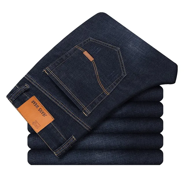 New Men's Slim Elastic Jeans Fashion    4