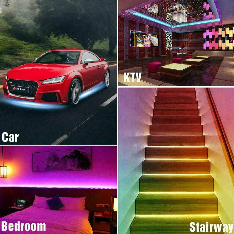 5 м 10 Светодиодные полосы светильник s 5050 RGB Цвета Водонепроницаемый напольный ing