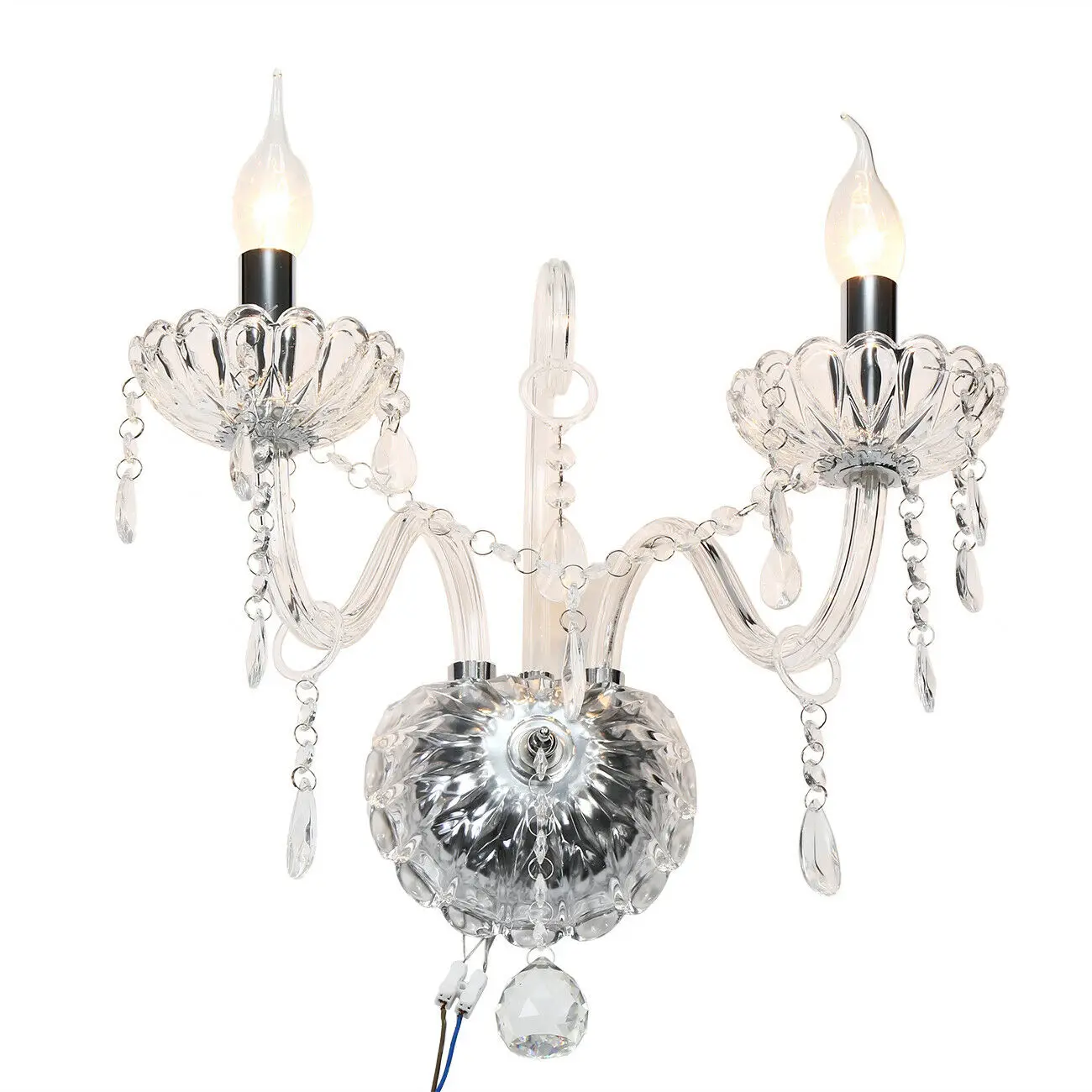 

Honhill E14 Wall Lamp Modern Bedroom Bedside Crystal Lights Wall Sconce Crystal Wall Light Sliver For Home Lig