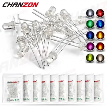 LED 다이오드 키트, 따뜻한 흰색, 빨간색, 파란색, 녹색, UV, 주황색, 노란색, 핑크 색상 전구 램프 세트, PCB 모음, 3mm, 2V