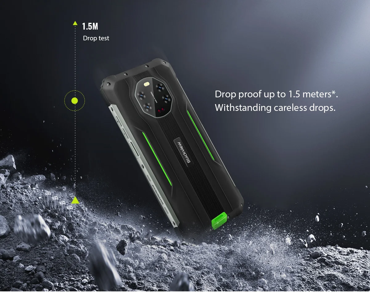 BLACKVIEW BV8800 IP68 Rugged Smartphone 90Hz Display 8GB+128GB Helio G96 8380mAh Mobile Phone 50MP Cameras 33W Fast Charging best ram for gaming