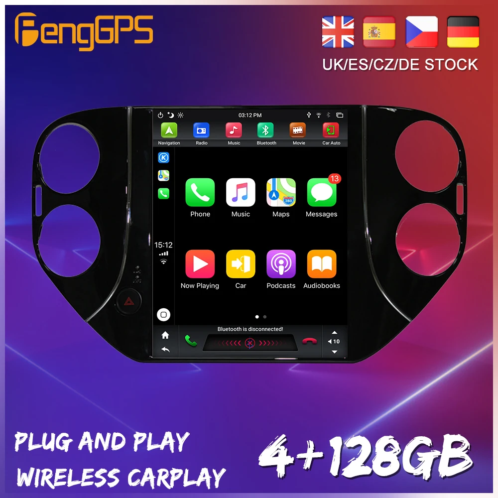 128GB Android 9.0 Tesla Style Vertical Screen For Volkswagen VW Tiguan 2010+ Carplay GPS Car Multimedia Radio Stereo HeadUnit | Автомобили