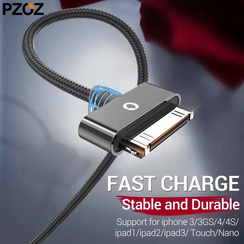 PZOZ for iphone 4 cable 30 pin fast charger usb for apple iphone 4 s iPad 2 3 charging cabe touch parts port cord 2m 4se adapter