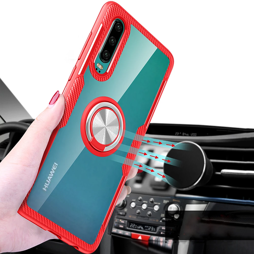 Закаленные линзы чехол Kickstand чехол Невидимый палец кольцо крышка чехол для huawei P30 P30Pro Mate20 Mate20pro P20 P20Pro P20lite