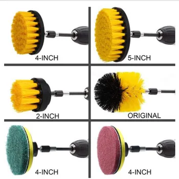 

11x Multi-function Drill Cleaning Brush Scrubbing Pads Set For Car Tire Cleaner