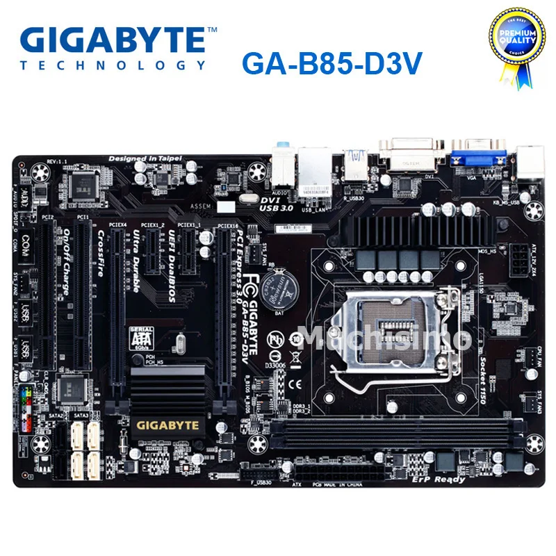 Gigabyte GA-B85-D3V с процессором 4460S оригинальная материнская плата LGA 1150 DDR3 USB3.0 B85 B85-D3V системная плата для настольных ПК Ремонт