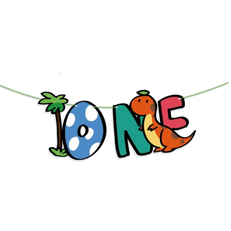 YORIWOO Jurassic World Dinosaur Party Supplies Baby Shower Banner Latex Balloon 1st Birthday Party Decorations Kids One Year Old