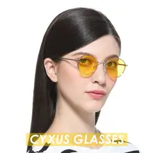 Cyxus анти голубой свет компьютерные очки анти глаза очки Желтый объектив круглая металлическая оправа унисекс очки, мужчины/женщины-8702
