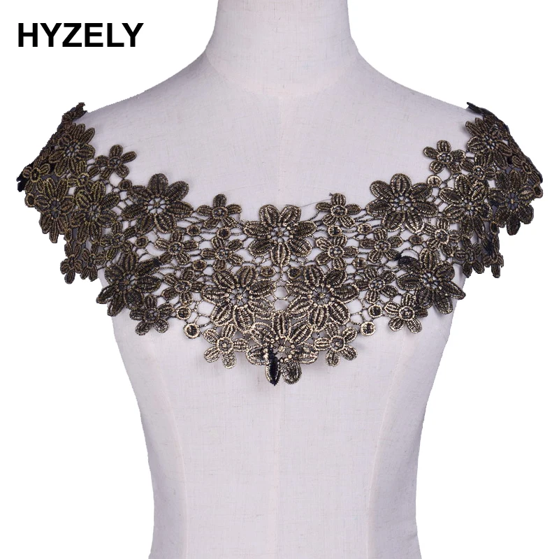 FD4553 Elegant Hollow Flora Lace Collar Neckline Embroidered Patches DIY TrimsΔ 