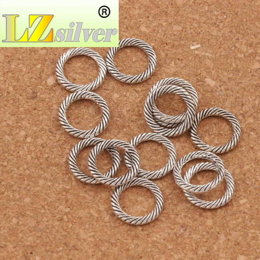 Twist Rondelle Big Hole Beads Circle 12.9x12.9mm 300PCS zinc alloy Spacers Jewelry Findings L759