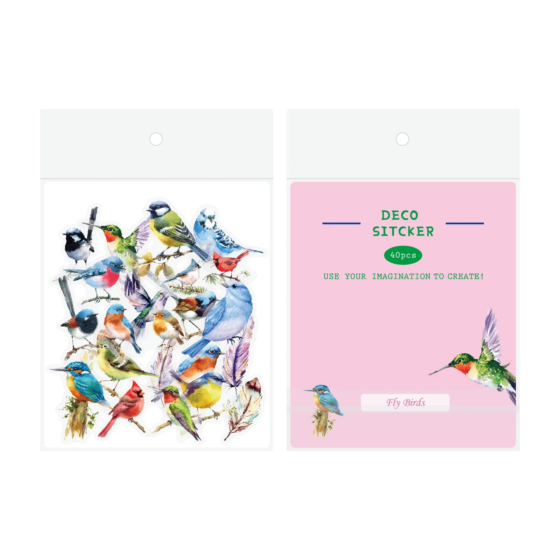Floral and Butterfly Stationery Sticker Set - DIY Journal & Scrapbooking Decoration (40 Pieces)