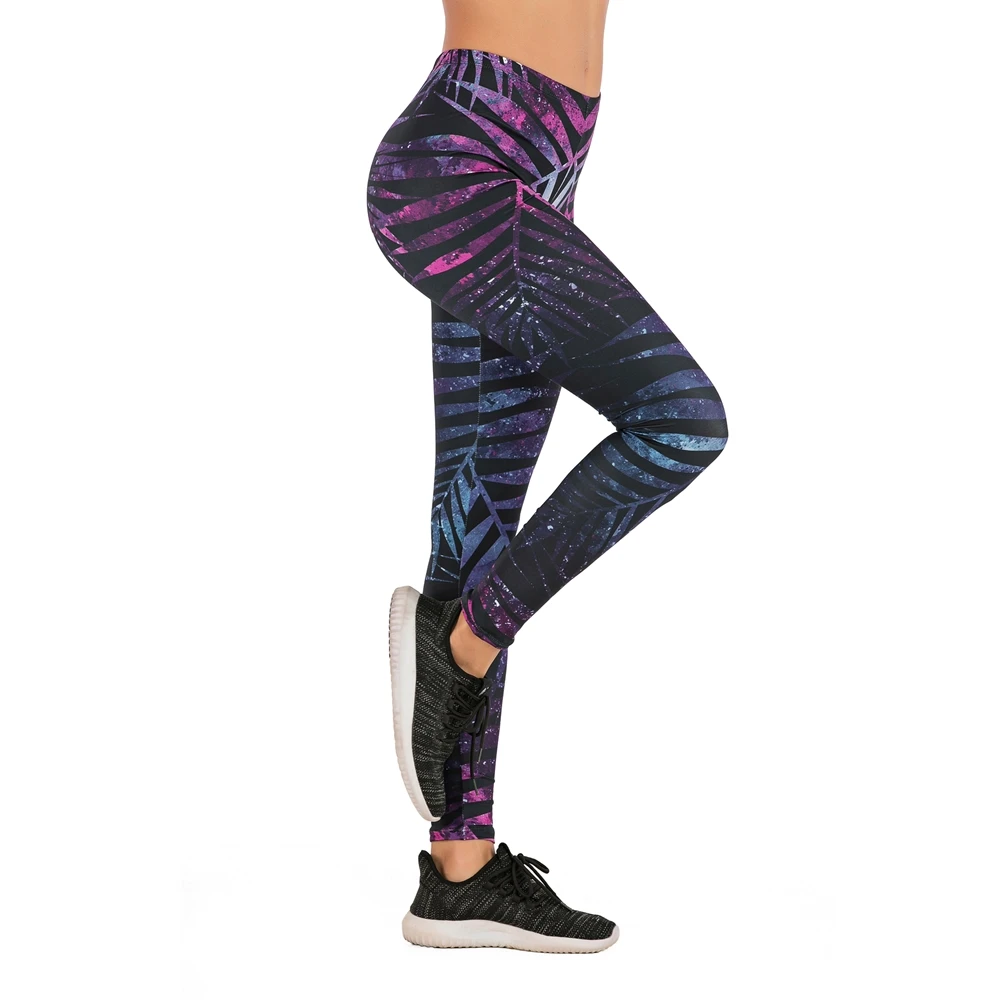 

Slim High Waist Leggings Woman Pants Women Fashion Legging Fluorescent tree branch Printing leggins