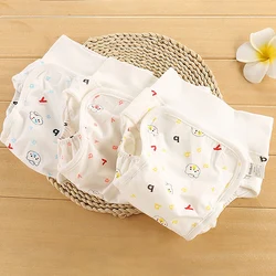 Couche culotte taille haute pour nouveau né, tissu de protection du ventre, pantalon d'entraînement en coton réutilisable, couche Anti fuite 