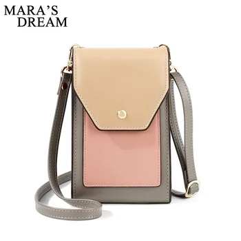 

Mara's Dream 2020 New Pu Female Bag Fashion Shoulder Bag Contrast Color Stitching Ladies Diagonal Mobile Phone Bag