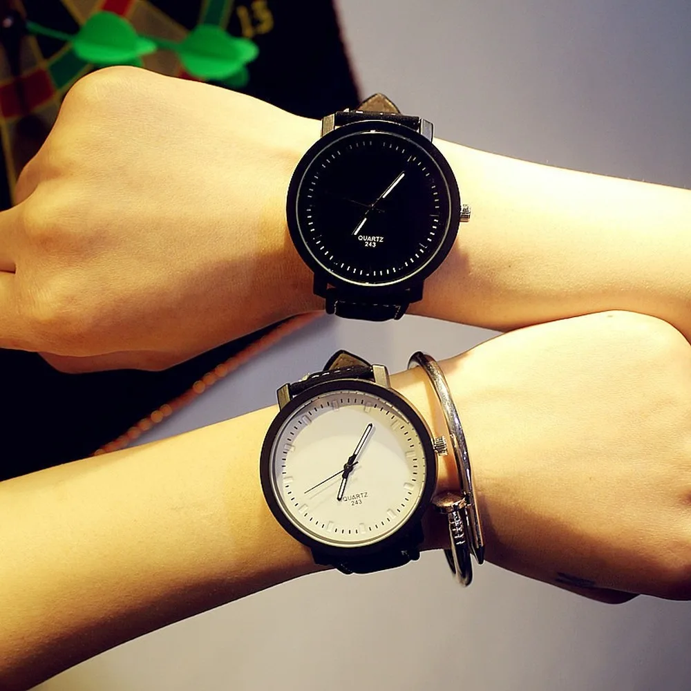 Часы для мужчин и женщин, популярные модные часы для влюбленных, повседневные кварцевые часы с кожаным ремешком, ЖЕНСКИЕ НАРЯДНЫЕ часы, часы для пары, подарки, Relogios Femininos