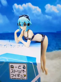 

SAO Anime Sword Art Online Asada shino Sitting Ver. Swimsuit PVC Action Figure Desktop Decoration Model Noodle Stopper Toy 15cm