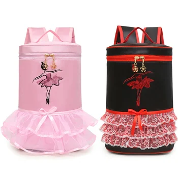 

Pink/Wine Red Ballet Dance Backpack Bag Girls Dancing Bag For Starting Dance Child Ballerina Kids Shoulder Ballet Dance Bag Gift