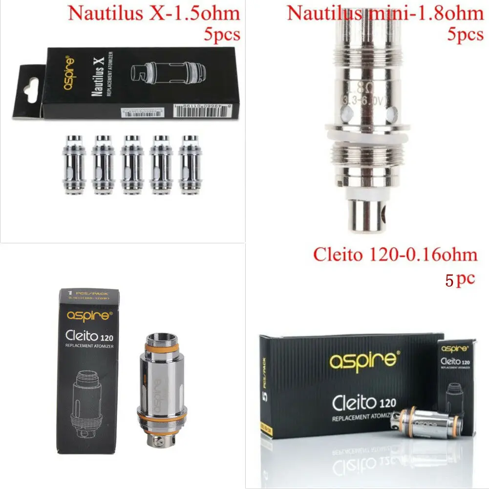 5 шт 100 см Аутентичные Aspire Nautilus мини X Катушки 1 8 Ом Гайки Крепеж Набор