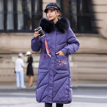 

Winter Women 2019 jacket Coat Fashion Long Hooded Down Cotton Coats Warm Parkas Female Loose Casual Overcoat Chamarras De Mujer