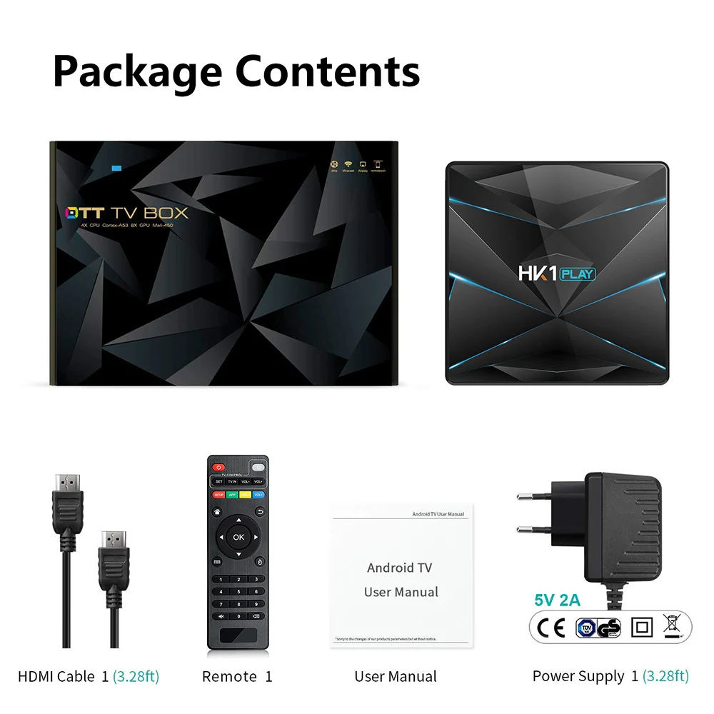  IPTV Arabic Smart Android 9.0 box with QHDTV IPTV Subscription HK1PLAY S905X2 4G 32G BT4.0 IPTV Bel