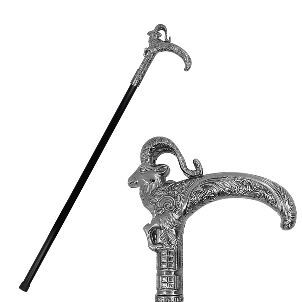 

Men Fashion Walking Stick Cane Sheep Jumbuck Head Canes Elegent Hands Free Gold Sheep Gentle Walking Cane Canes Man Crutch 92cm