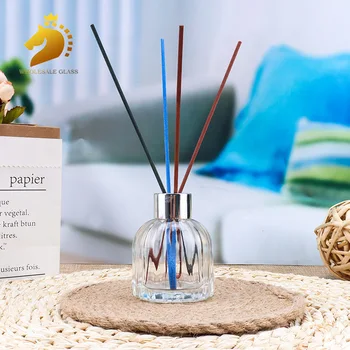 

5Pcs/Set 100ml Transparent Glass Empty perfume Bottle No Fire Aromatherapy Bottle Volatilization Glass Container for Home Decor