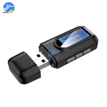 

USB Bluetooth 5.0 Audio Receiver Transmitter Adapter 2IN1 3.5mm Jack AUX Wireless Audio Adapter with LCD Display for TV Car PC