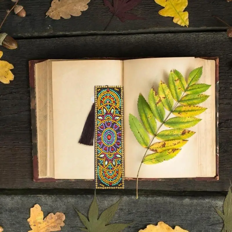 5D DIY алмазная живопись кожа Закладка с кисточкой книжные знаки особой формы Алмазная вышивка DIY ремесло